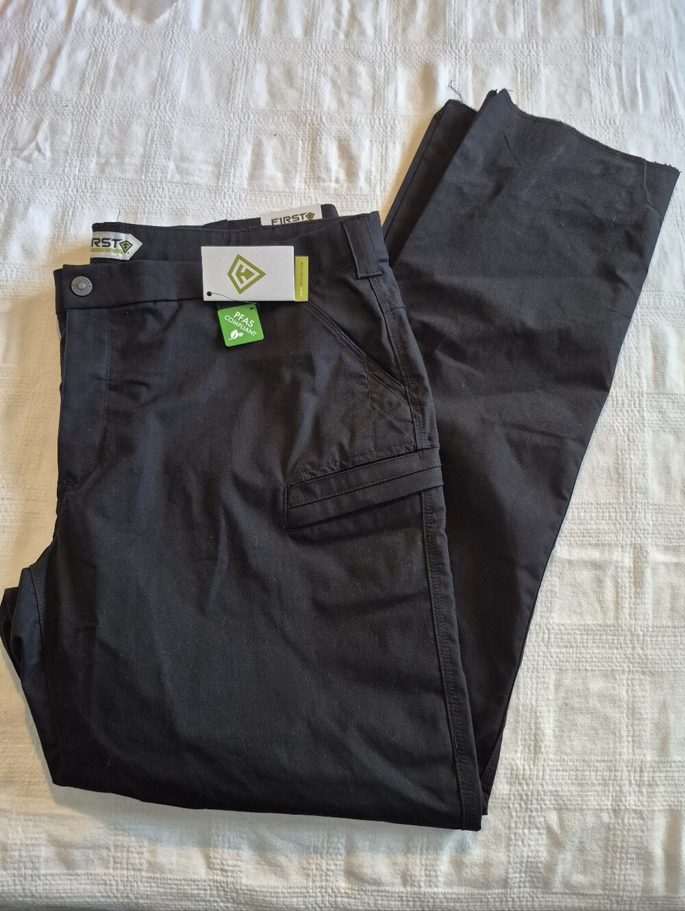 First Tactical men's size 46 unhemmed black V2 Tactical PFAS-compliant NWT